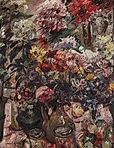 Stillleben mit Chrysanthemen und Amaryllis