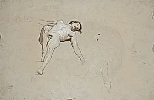 Studie eines liegenden Männeraktes by Franz von Matsch