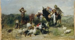 Szene aus Don Quichote (Kampf mit dem Geflügel)