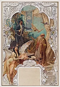 Taschenspieler (Entwurf für ein Wandgemälde im Varieté Ronacher, Wien)