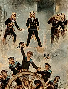 Tegetthoff in der Seeschlacht bei Lissa II