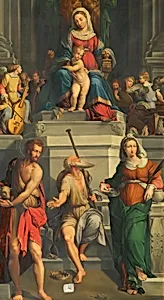 Thronende Madonna mit Heiligen by Monogrammist E. D.