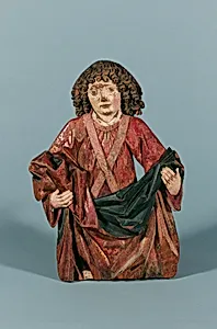 Vorhang haltender Engel