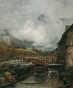 Wassermühle in Goisern (nach Emil Jakob Schindler)