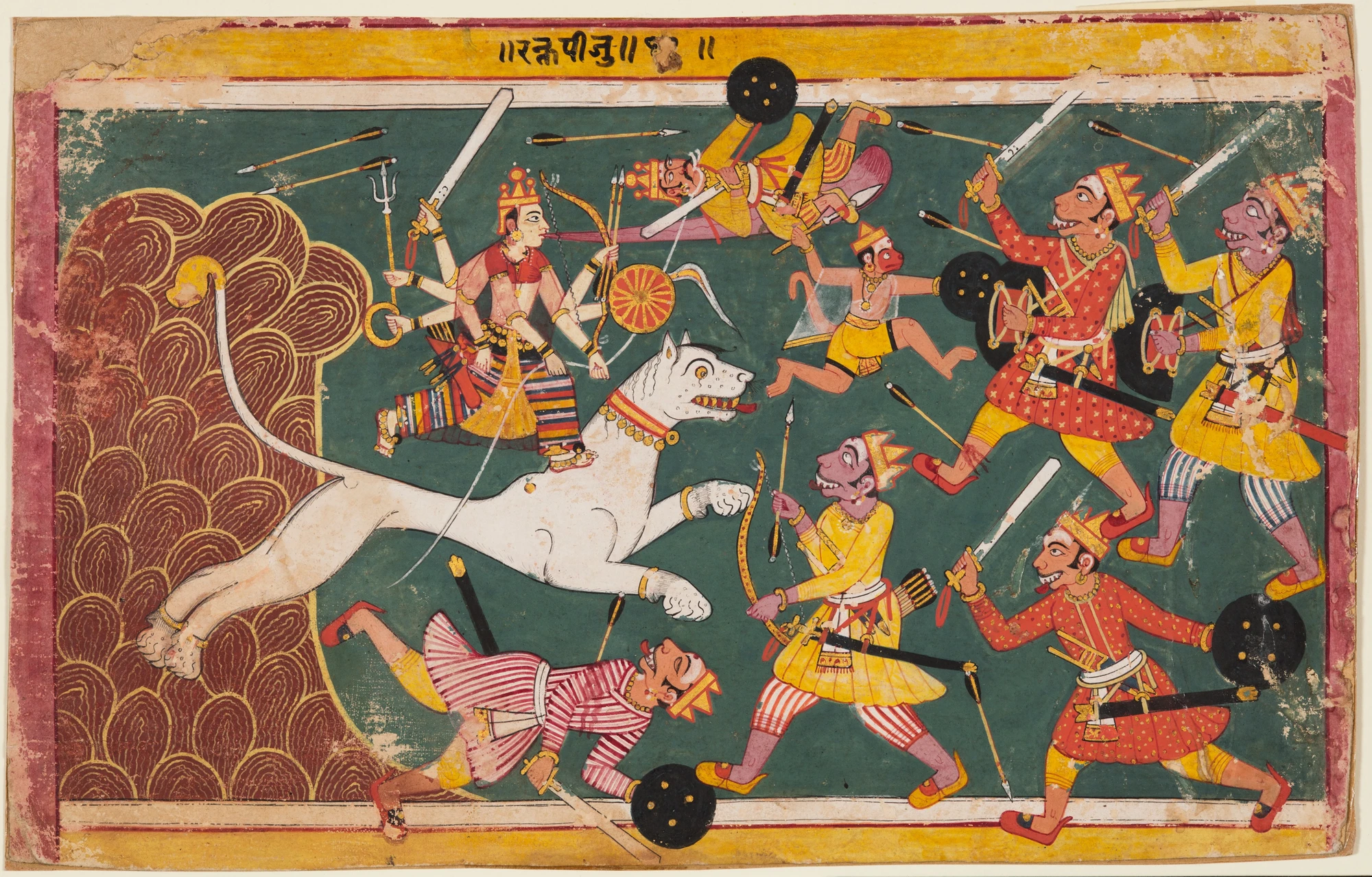 The Goddess Annihilates the Demon Raktabija, from a Devi-Mahatmya