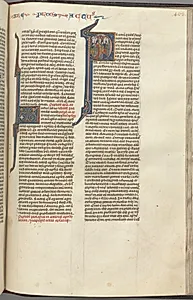 74. Fol. 463r, Acts, historiated initial P, the Ascension by Unknown Artist