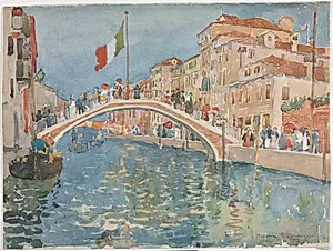 A Bridge in Venice by Maurice Prendergast (American, 1858–1924)