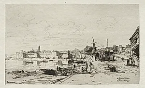 A Concarneau (Finistère) by Maxime Lalanne (French, 1827–1886)