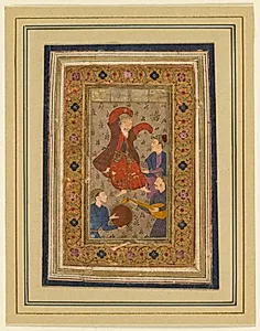 A dancing dervish and three musicians, from a Divan (Collected Poems) of Urfi (Persian, 1555–1591) by Unknown Artist
