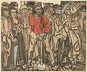 A Group of Laborers by Jan Toorop (Dutch, 1858–1928)
