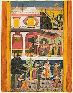 A Heroine and Her Paramour: Malavi Ragini, from a Ragamala by Unknown Artist