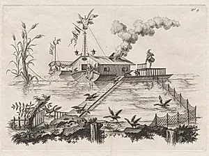 A House on Water, and a New Way to Summon Geese by the Beat of a Drum by Filippo Morghen (Italian, 1730–after 1807)