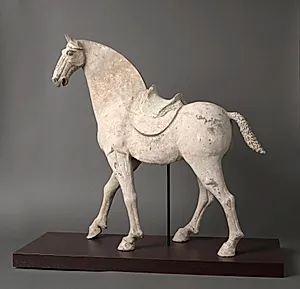 A Large Painted Striding Horse by Unknown Artist