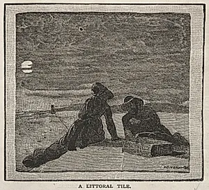 A Littoral Tile by Winslow Homer (American, 1836–1910)