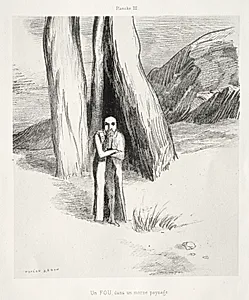 A Madman in a Dismal Landscape by Odilon Redon (French, 1840–1916)