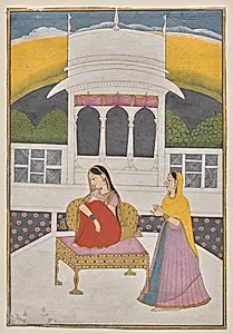 A Nayika, probably Proshitaperyasi Nayika by Unknown Artist