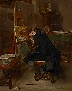 A Painter by Ernest Meissonier (French, 1815–1891)