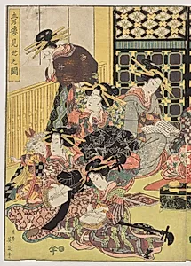 A Picture of the Viewing in the Pleasure Quarters by Kikukawa Eizan (Japanese, 1787–1867)