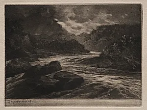 A Salmon River by Francis Seymour Haden (British, 1818–1910)