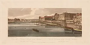 A Selection of Twenty of the Most Picturesque Views in Paris: View of the Louvre & Bridge of the Thuilleries taken from Pont Neuf