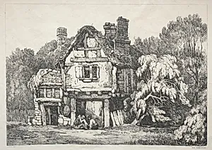 A Series of Ancient Buildings and Rural Cottages in the North of England:  Near Ashbourn