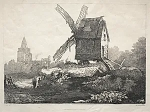 A Series of Ancient Buildings and Rural Cottages in the North of England:  At Crowland, Windmill