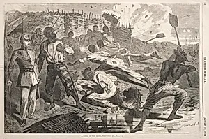 A Shell in the Rebel Trenches by Winslow Homer (American, 1836–1910)