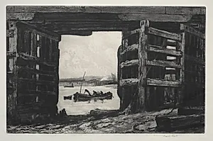 A Span of Old Battersea Bridge by Frank Short (British, 1857–1945)