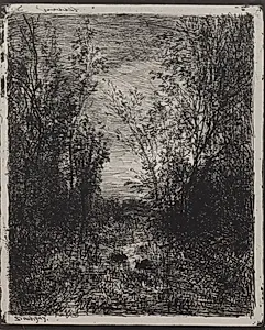 A Stream in a Glade by Charles François Daubigny (French, 1817–1878)