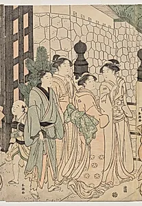 A Thousand Autumns, Ten Thousand Years on Tokiwa Bridge by Katsukawa Shunchō (Japanese)