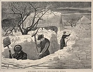 A Winter Morning, - Shovelling Out by Winslow Homer (American, 1836–1910)