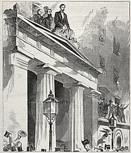 Abraham Lincoln, The President Elect, addressing the People from the Astor House Balcony, February 9, 1861 by Winslow Homer (American, 1836–1910)
