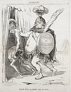 Achilles Véron withdrawing into his tent. by Honoré Daumier (French, 1808–1879)