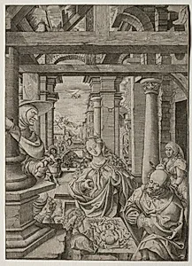 Adoration of the Shepherd by Frans Crabbe van Esplegem (Flemish, c. 1480–1552)