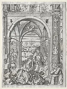 Adoration of the Shepherds by Nicoletto da Modena (Italian)