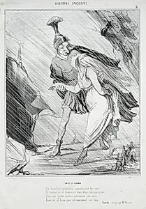 Aeneas and Dido by Honoré Daumier (French, 1808–1879)