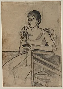 After-Dinner Coffee (recto) by Mary Cassatt (American, 1844–1926)