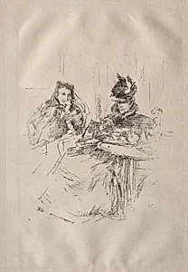 Afternoon Tea, Mrs. Phillips and Mrs. Charles Whibley by James McNeill Whistler (American, 1834–1903)