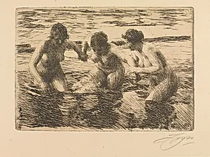Against the Current by Anders Zorn (Swedish, 1860–1920)