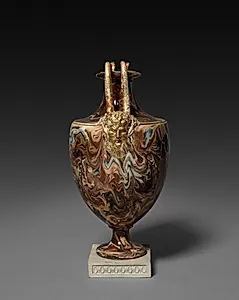 Agateware Vase by Wedgwood and Bentley (British, Staffordshire, 1769–1780)