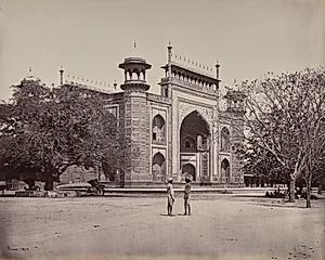 Agra. The Gateway of the Gardens Surrounding the Taj by Samuel Bourne (British, 1834–1912)