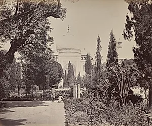 Agra. View of the Taj from the Garden by Samuel Bourne (British, 1834–1912)