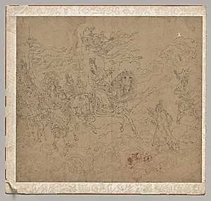 Album of Daoist and Buddhist Themes: Procession of Daoist Deities: Leaf 4 by Unknown Artist