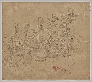Album of Daoist and Buddhist Themes: Procession of Daoist Deities: Leaf 5
 by Unknown Artist