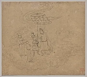 Album of Daoist and Buddhist Themes: Procession of Daoist Deities: Leaf 9 by Unknown Artist