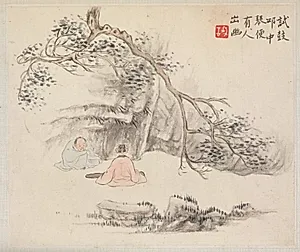 Album of Landscape Paintings Illustrating Old Poems: Listening to the Qin