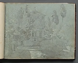 Album with Views of Rome and Surroundings, Landscape Studies, page 05a: "Saint Isidoro" by Franz Johann Heinrich Nadorp (German, 1794–1876)