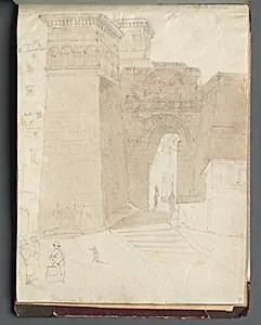 Album with Views of Rome and Surroundings, Landscape Studies, page 50a: Roman Architectural View