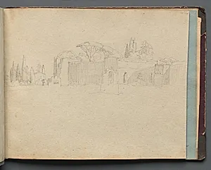 Album with Views of Rome and Surroundings, Landscape Studies, page 51a: Roman Landscape by Franz Johann Heinrich Nadorp (German, 1794–1876)
