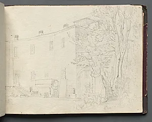 Album with Views of Rome and Surroundings, Landscape Studies, page 31a: Roman Archtectural Study by Franz Johann Heinrich Nadorp (German, 1794–1876)